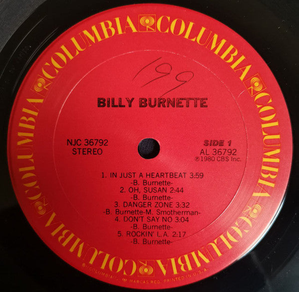 Billy Burnette : Billy Burnette (LP, Album, Lab)