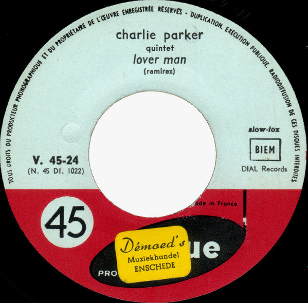 Charlie Parker Quintet* : Don't Blame Me / Lover Man (7")
