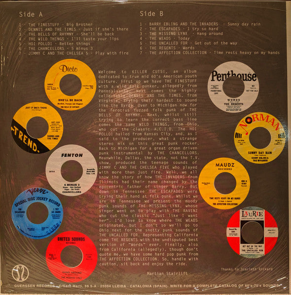 Various : Killer Cuts! (14 Mid 60's Garage/Folk Punkers) (LP, Comp)