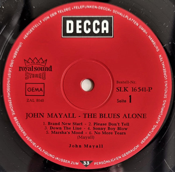 John Mayall : The Blues Alone (LP, Album)