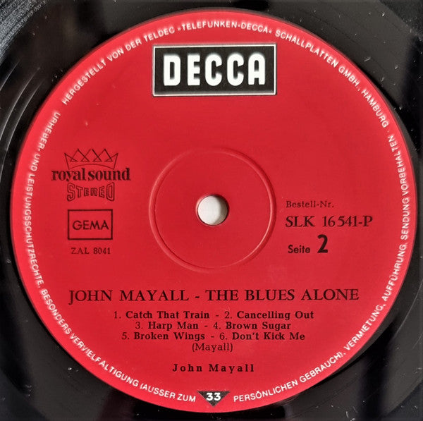 John Mayall : The Blues Alone (LP, Album)