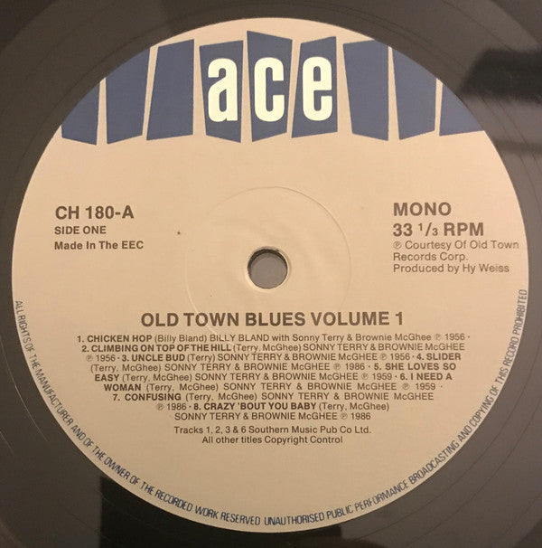 Sonny Terry & Brownie McGhee With Little Willie (6), Larry Dale Featuring Billy Bland : Old Town Blues Vol. 1 (LP, Comp, Mono)