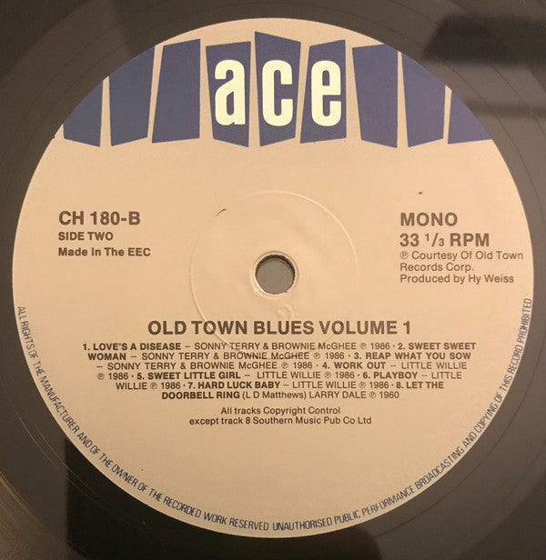 Sonny Terry & Brownie McGhee With Little Willie (6), Larry Dale Featuring Billy Bland : Old Town Blues Vol. 1 (LP, Comp, Mono)