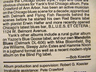 Yank Rachell : Chicago Style (LP, Album)