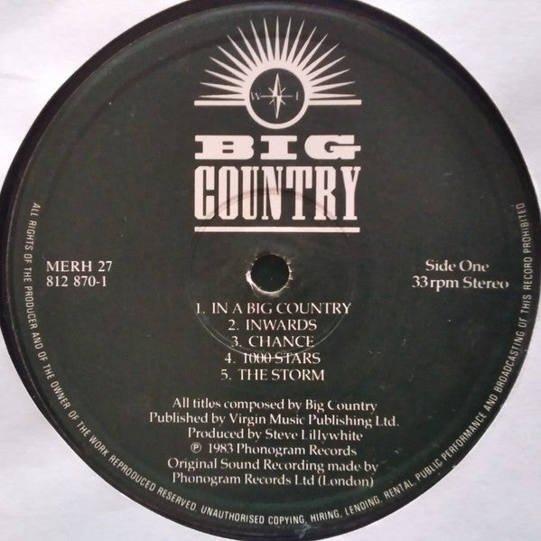 Big Country : The Crossing (LP, Album, Gre)