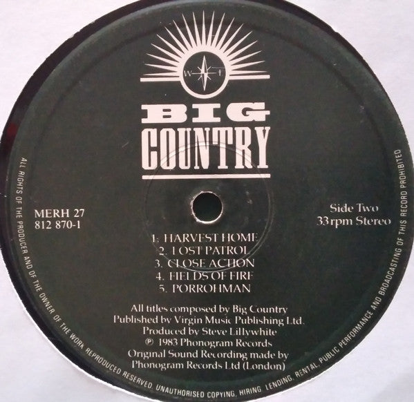 Big Country : The Crossing (LP, Album, Gre)