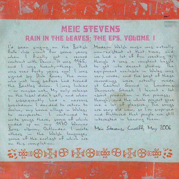 Meic Stevens : Rain In The Leaves: The EPs, Volume 1 (CD, Comp)
