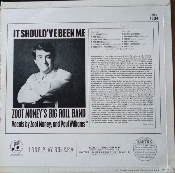 Zoot Money's Big Roll Band : It Should've Been Me (LP)