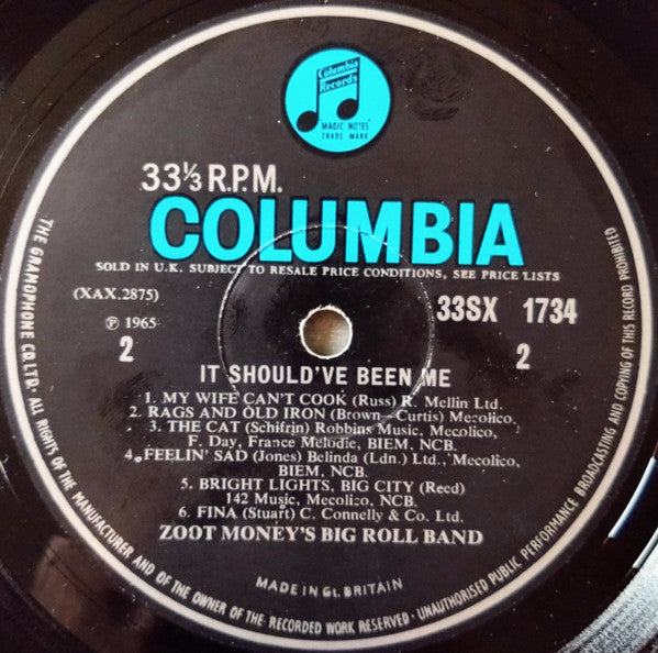 Zoot Money's Big Roll Band : It Should've Been Me (LP)