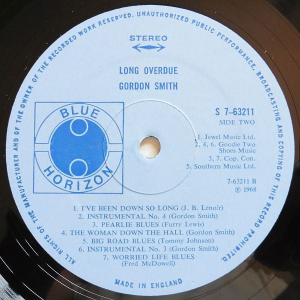 Gordon Smith (3) : Long Overdue (LP, Album)