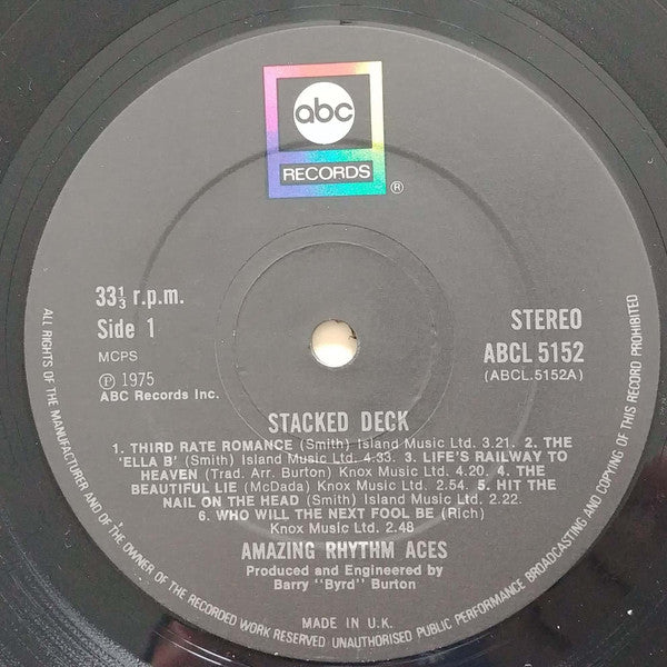 The Amazing Rhythm Aces : Stacked Deck (LP, Album, Bla)