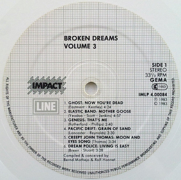 Various : Broken Dreams Volume 3 (LP, Comp, RE, Whi)