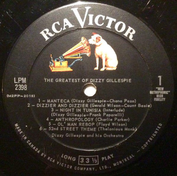 Dizzy Gillespie : The Greatest Of Dizzy Gillespie (LP, Comp, Mono)