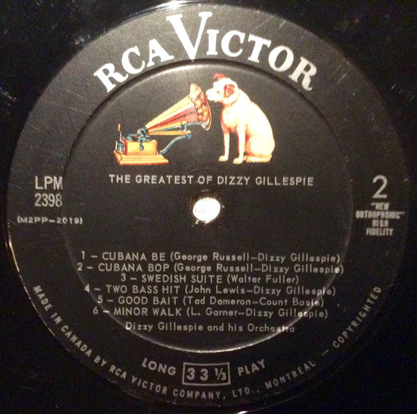 Dizzy Gillespie : The Greatest Of Dizzy Gillespie (LP, Comp, Mono)