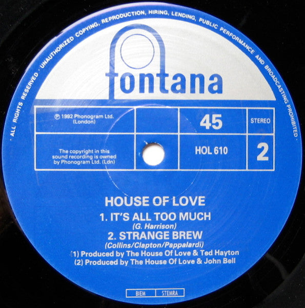 The House Of Love : Feel (10", Single, Ltd, Num)