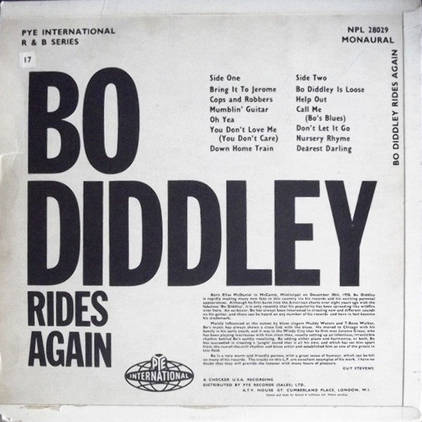 Bo Diddley : Bo Diddley Rides Again (LP, Album, Comp, Mono)