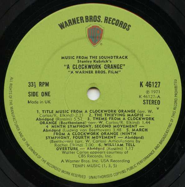 Various : Stanley Kubrick's A Clockwork Orange (LP, Album, RP)