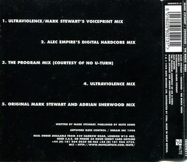 Mark Stewart : Consumed - The Remix Wars (CD, Single)