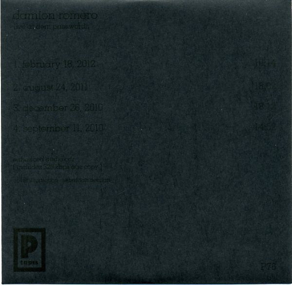 Damion Romero : Live At Dem Passwords (CDr, Album, Enh)