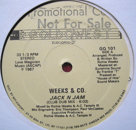 Weeks & Co. : Jack N Jam (12")