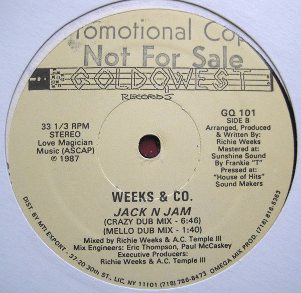 Weeks & Co. : Jack N Jam (12")