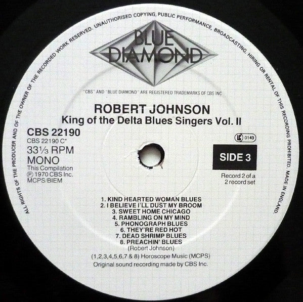 Robert Johnson : King Of The Delta Blues Singers Volumes 1 & 2 (2xLP, Comp, Mono)