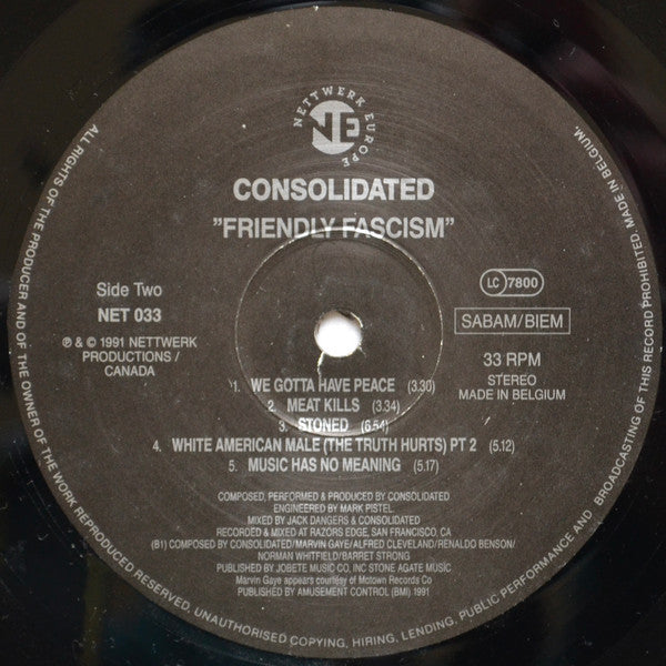 Consolidated : Friendly Fa$cism (LP, Album)