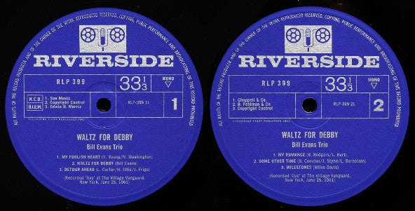 Bill Evans Trio* With Scott LaFaro, Paul Motian : Waltz For Debby (LP, Album, Mono)