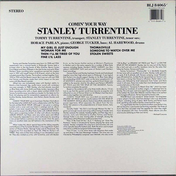 Stanley Turrentine : Comin' Your Way (LP, Album, RE)