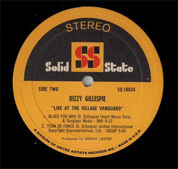 Dizzy Gillespie : Live At The Village Vanguard (LP, Gat)