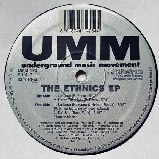 The Ethnics* : The Ethnics EP (12", EP)