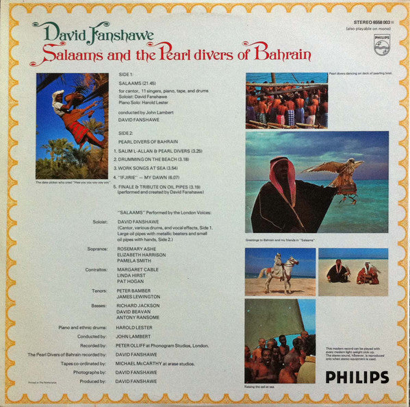 David Fanshawe : Salaams And The Pearl Divers Of Bahrain (LP, Gat)