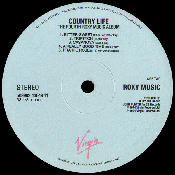 Roxy Music : Country Life (LP, Album, RE, 180)