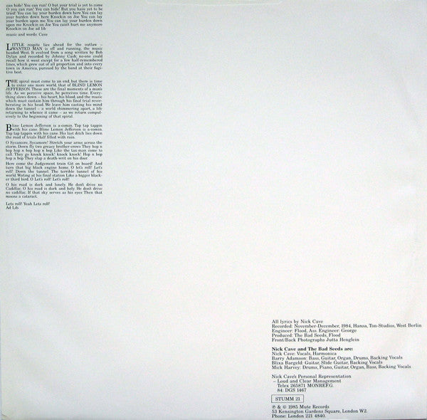 Nick Cave And The Bad Seeds* : The Firstborn Is Dead (LP, Album)