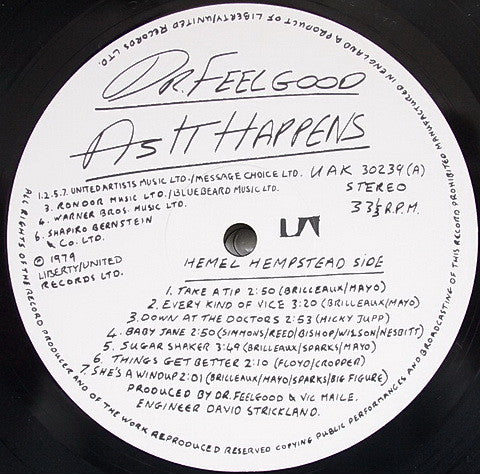 Dr. Feelgood : As It Happens (LP, Album)