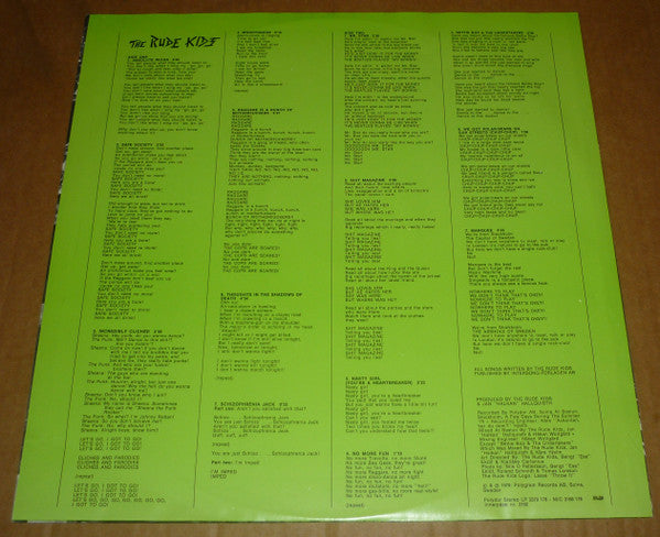 The Rude Kids : Safe Society (LP, Album)