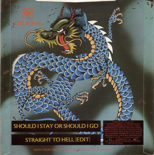 The Clash : Should I Stay Or Should I Go / Straight To Hell (7", Single)