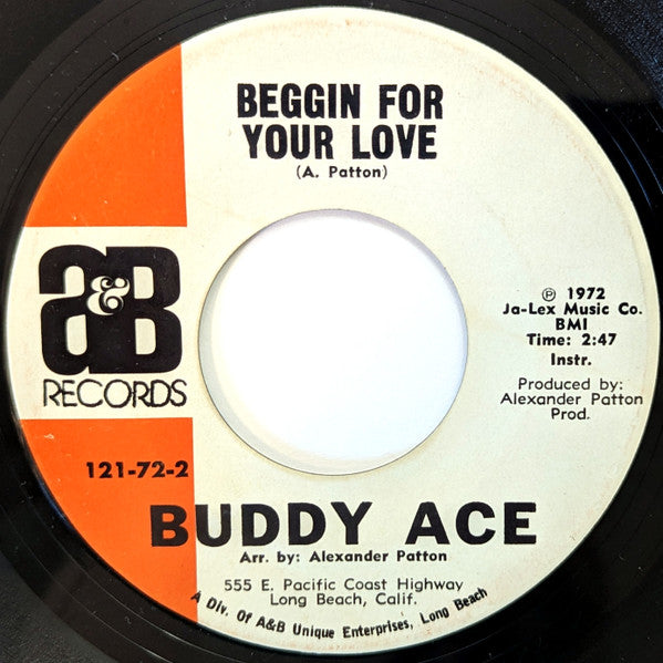 Buddy Ace : "I'm Just A Beggar" Beggin For Your Love (7", Single)