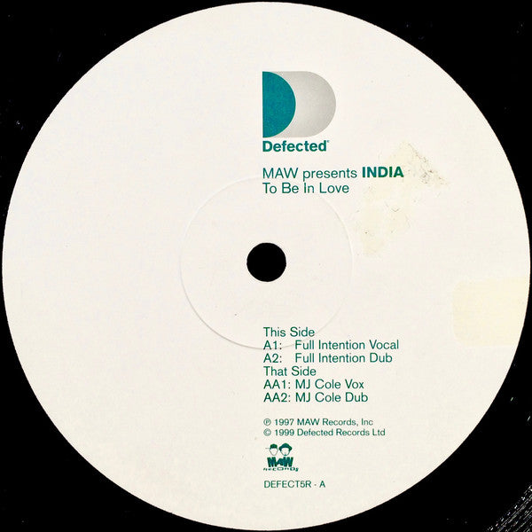 MAW* Presents India : To Be In Love (12", Par)