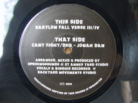 Jonah Dan, Uprising Sounds : Can't Fight (12")