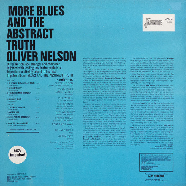 Oliver Nelson : More Blues And The Abstract Truth (LP, Album, RE)