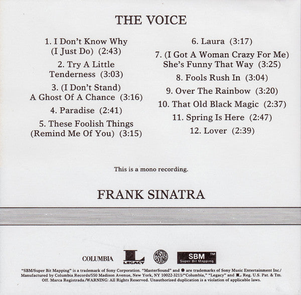 Frank Sinatra : The Voice (CD, Comp, Mono, RE, RM)