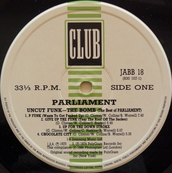 Parliament : Uncut Funk - The Bomb (The Best Of Parliament) (LP, Comp)