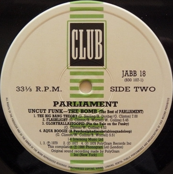 Parliament : Uncut Funk - The Bomb (The Best Of Parliament) (LP, Comp)