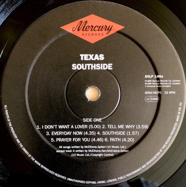 Texas : Southside (LP, Album, Ltd, RE, 180)