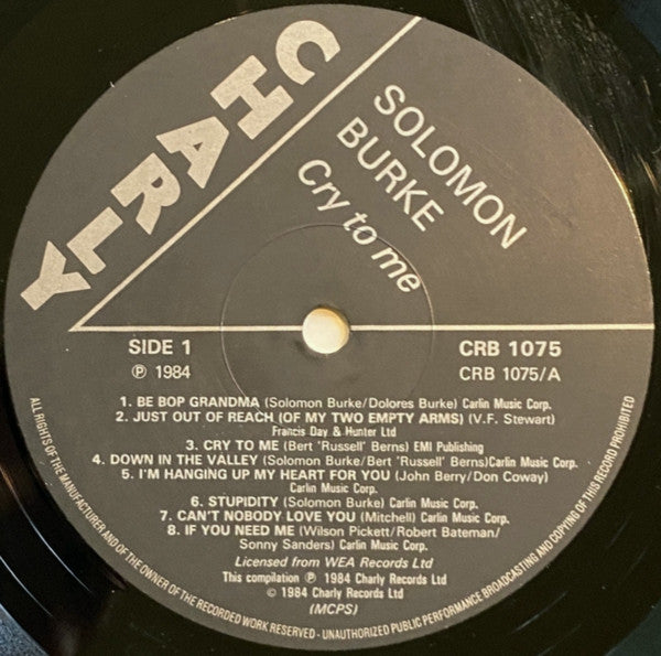 Solomon Burke : Cry To Me (LP, Comp, MPO)