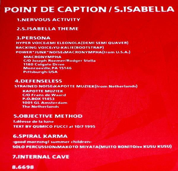 S.Isabella : Point De Caption (CD, Album)