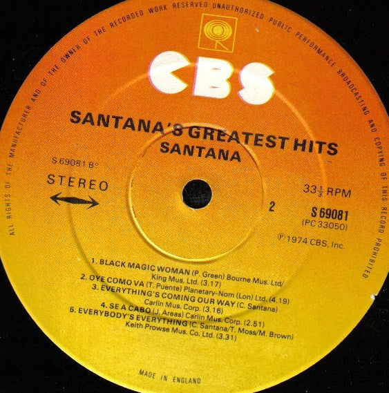 Santana : Santana's Greatest Hits (LP, Comp, RP)