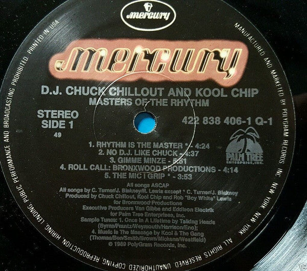 Chuck Chillout & Kool Chip : Masters Of The Rhythm (LP, Album)