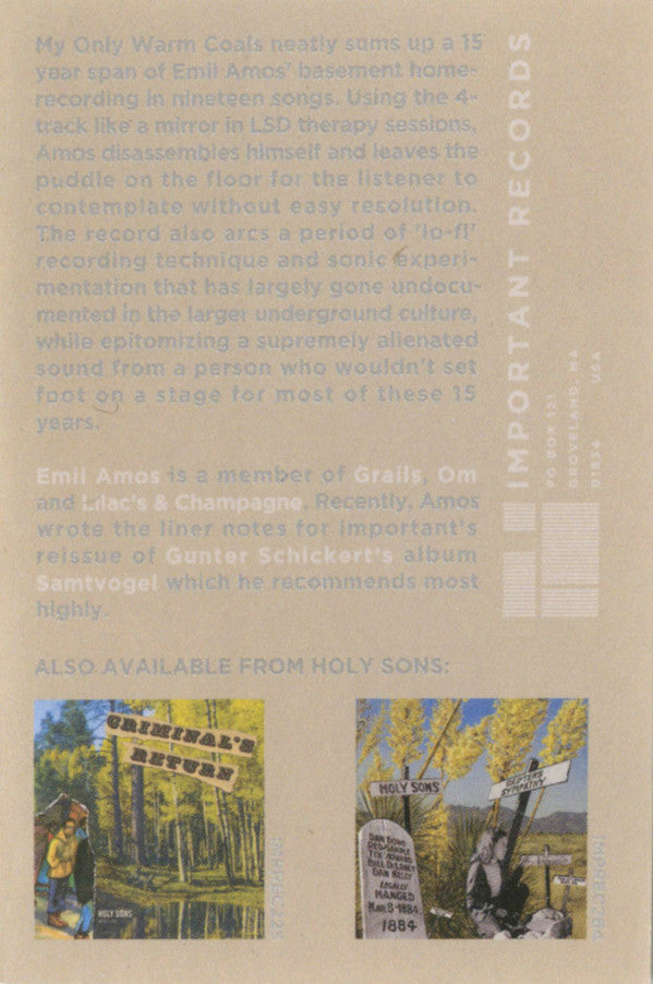 Holy Sons : My Only Warm Coals (CD, RE)